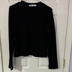 Zara Midnight Black Knit Top medium